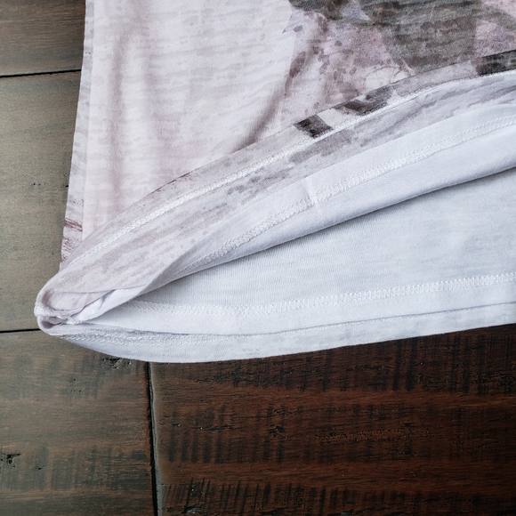 Coldwater Creek Floral Lite Lavender Lined Scoop Neck Lace T-Shirt NWOT - Picture 8 of 13